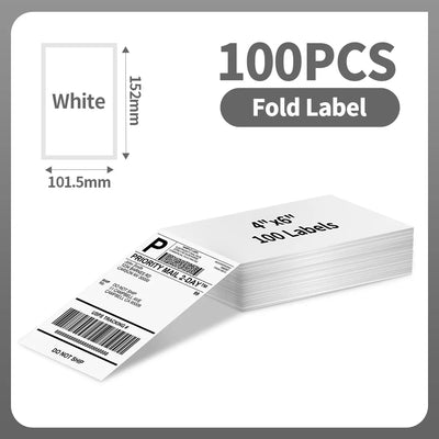 100/500 Sheets Phomemo Thermal Label Sticker 100X150Mm Shipping Labels for Postage Barcode Compatible with PM241 PM246S Printer