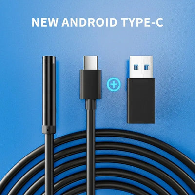 7.0MM TYPE-C Endoscope Camera IP67 Waterproof 6 Leds Adjustable USB Android Flexible Inspection Borescope Cameras for Phone PC