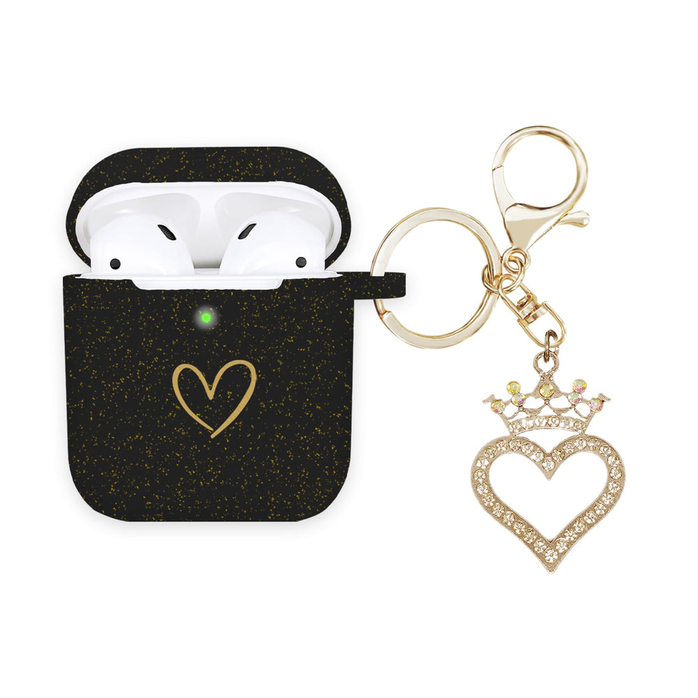 AirPods Case — Rhinestone Heart Silicone Cover