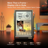 Times Frame Smart HD Screen | 10.1" DIY Digital Clock | Crypto Stocks Weather Calendar | Tech Gift Desk Setup