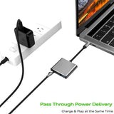 USB C HUB 3In1 Type C 3.0 to Hdmi-Compatible Docking Station PD Fast Charge 4K HDMI Adapter Splitter for Macbook Phone Computer