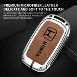 Leather Zinc Alloy Car Key Case Cover Protector Shell for  Civic Accord HR-V CR-V CRV 11Th 2022 2023 Keychain Accessories