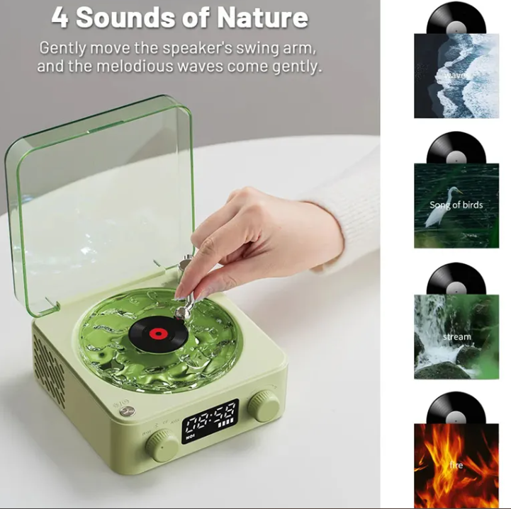 Retro Turntable Speaker — Bluetooth RGB Light Show