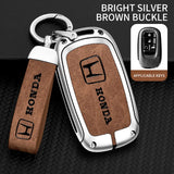 Leather Zinc Alloy Car Key Case Cover Protector Shell for  Civic Accord HR-V CR-V CRV 11Th 2022 2023 Keychain Accessories