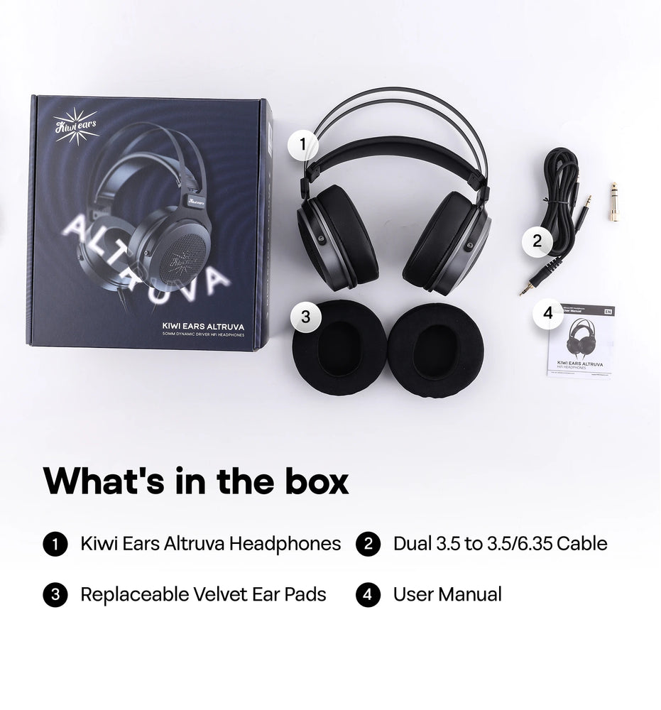 Pre-Order  Kiwi Ears Altruva Hi-Fi 50Mm Dynamic Driver Headphones Open-Back Design Headphones with Premium Design