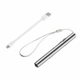 USB Mini Flashlight — Pocket-Sized Stainless Steel