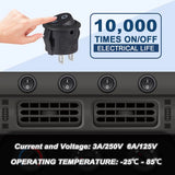 20Pcs 10Pcs Rocker Switch Black on off 2 Pin Mini round Toggle Switch 3A 250V 6A 125V 15MM Circle Switches for RV Car Truck Boat