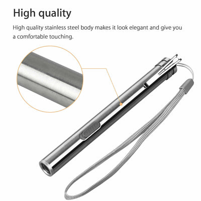 USB Mini Flashlight — Pocket-Sized Stainless Steel