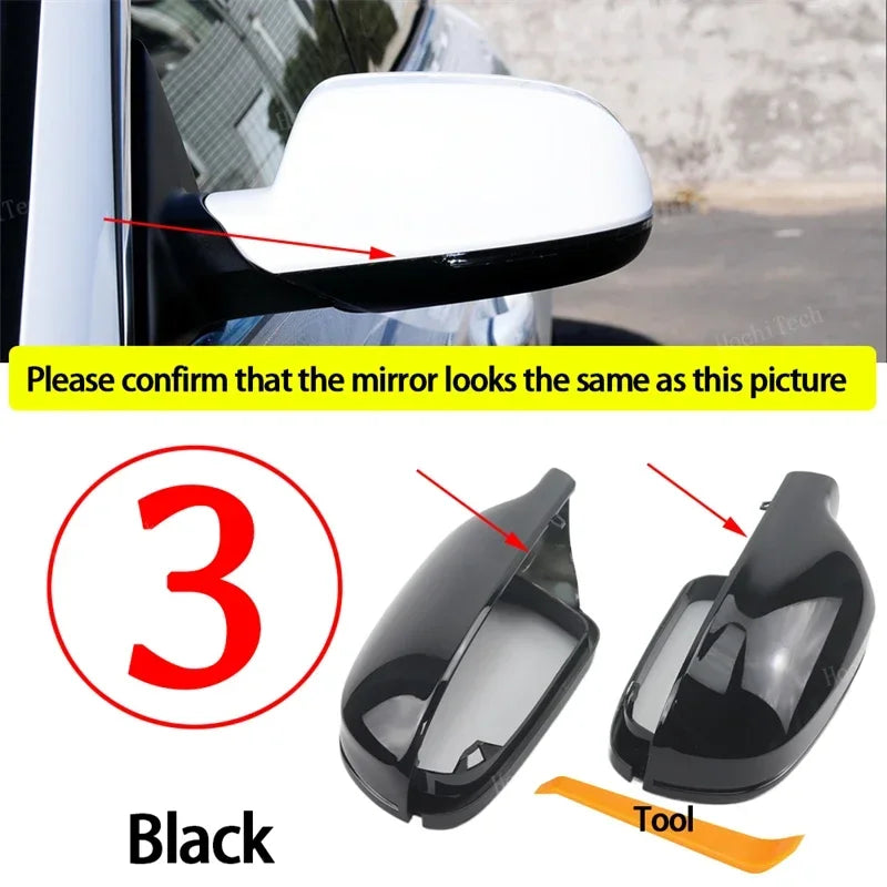 Black Carbon Style Rearview Mirror Caps 1 Pair Side Case Trim for Audi A3 A4 A5 A6 A8 Q3 SQ3 S4 S5 S6 S8 RS3 RS4 RS5 B8 B8.5 8P