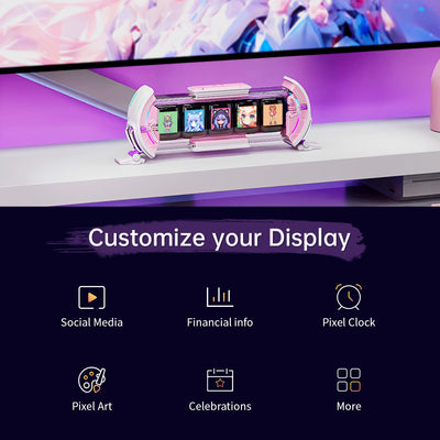 Times Gate - Cute Gaming Digital Clock with Smart App-Controlled, Support Weather Forecast, Stock Market/Exchange Rate