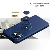 Liquid Silicone Case for  17 16 16E 15 13 Mini 14 12 11 Pro Max plus Phone Holder Ring Stand Protect Cover Wrist Strap