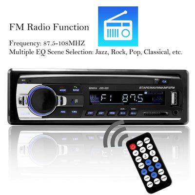 Bluetooth Car Stereo — In-Dash FM & USB Receiver