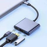 USB C HUB 3In1 Type C 3.0 to Hdmi-Compatible Docking Station PD Fast Charge 4K HDMI Adapter Splitter for Macbook Phone Computer