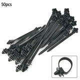 10-100PCS Car Nylon Black Cable Ties Push Mount Wire Harness Fastener Cable Clamp Clips Ties Management Car Wire Organizers