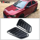 2PCS Universal Car Tuning Hood Carbon Fiber Air Flow Intake Decoration Hood Scoop Bonnet Vent Cover Stickers Decoration Styling