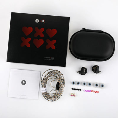 HBB EW300 1Dd+1Planar+1Pzt Hybrid Driver in Ear Monitor Wired Earbuds with Detachable Nozzles Silver-Plated OFC IEM Cable