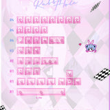 Cute Rabbit Hole Keycap Cherry Pbt Side-Engraved Translucent Pbt Hole Rabbit Black Pink 2.25/2.75U Space Alice Iso Layout Keycap