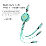 Retractable Data Cable 3 in 1 Fast Charging Accessories for  Cruze Sonic Silverado Trax Camaro Captiva Equinox Malibu