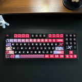 Cute Rabbit Hole Keycap Cherry Pbt Side-Engraved Translucent Pbt Hole Rabbit Black Pink 2.25/2.75U Space Alice Iso Layout Keycap