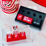 Kfc Keycap Mechanical Keyboard Rog Collaboration Diy Model Anime Cartoon Peripheral Toy Set Collection Ornaments Fans Gifts