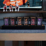 Luxury Nixie Glow Tube Clock Wood DIY Table Clock Creative Electronic Desktop Clocks RGB Silent Digital Watch Decoration Gift