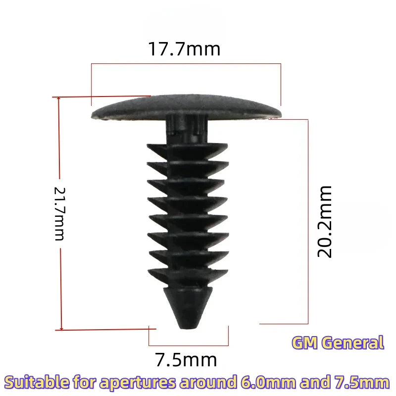 20/50Pcs 8Mm Auto Fastener Fit Hole Nylon Car Clips Fender Bumper Shield Retainer Plastic Rivet for GM Ford Chrysler