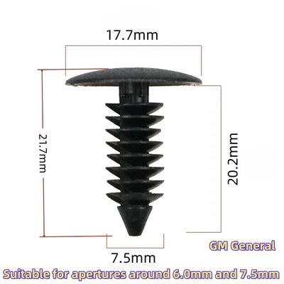 20/50Pcs 8Mm Auto Fastener Fit Hole Nylon Car Clips Fender Bumper Shield Retainer Plastic Rivet for GM Ford Chrysler