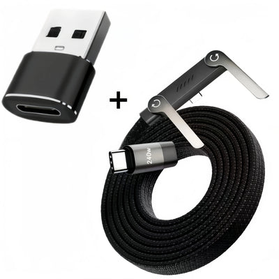 Foldable Charging Cable — 240W with Phone Stand — SUIKA