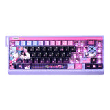 Cute Rabbit Hole Keycap Cherry Pbt Side-Engraved Translucent Pbt Hole Rabbit Black Pink 2.25/2.75U Space Alice Iso Layout Keycap
