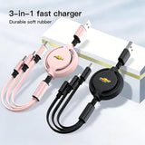 Retractable Data Cable 3 in 1 Fast Charging Accessories for  Cruze Sonic Silverado Trax Camaro Captiva Equinox Malibu