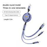 Retractable Data Cable 3 in 1 Fast Charging Accessories for  Cruze Sonic Silverado Trax Camaro Captiva Equinox Malibu