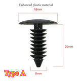 20/50Pcs 8Mm Auto Fastener Fit Hole Nylon Car Clips Fender Bumper Shield Retainer Plastic Rivet for GM Ford Chrysler