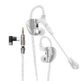 Assassin Silver in Ear Earphones 1Ba+1Dd+1Vibrate Game Mode HIFI Microphone Hybrid Tuning Switch Wired Earbuds IEM Headphone