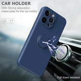 Liquid Silicone Case for  17 16 16E 15 13 Mini 14 12 11 Pro Max plus Phone Holder Ring Stand Protect Cover Wrist Strap