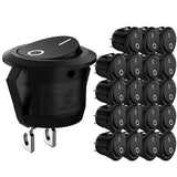 20Pcs 10Pcs Rocker Switch Black on off 2 Pin Mini round Toggle Switch 3A 250V 6A 125V 15MM Circle Switches for RV Car Truck Boat