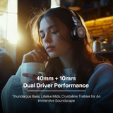 Kiwi Ears Aventus Bluetooth Coaxial Driver DJ and Gaming Bluetooth/Wired Headphones Active Noise Cancellation Headphone