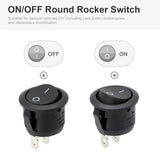 20Pcs 10Pcs Rocker Switch Black on off 2 Pin Mini round Toggle Switch 3A 250V 6A 125V 15MM Circle Switches for RV Car Truck Boat