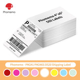 100/500 Sheets Phomemo Thermal Label Sticker 100X150Mm Shipping Labels for Postage Barcode Compatible with PM241 PM246S Printer