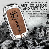 Leather Zinc Alloy Car Key Case Cover Protector Shell for  Civic Accord HR-V CR-V CRV 11Th 2022 2023 Keychain Accessories