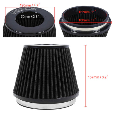 Universal 6 inch 152mm washable cone air filter — SUIKA